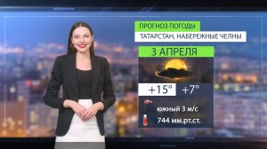 Прогноз погоды в Набережных Челнах на 3 апреля 2026 г.