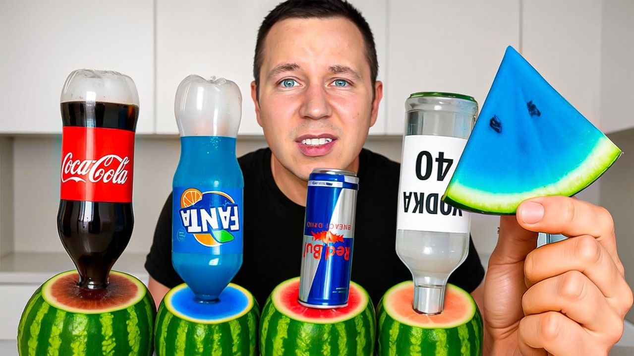 Попробовал Арбуз со Вкусом: Колы, Молока, Фанты