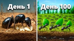Моделирование Муравьиной Колонии В Течение 100 Дней