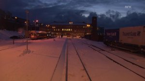 Вид из кабины машиниста Nordlandsbanen поездка зима Норвегия часть 6