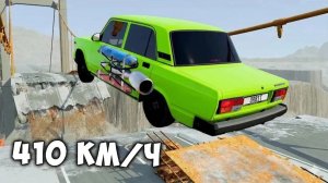 ВПЕРВЫЕ ПРОБУЮ ПЕРЕЛЕТЕТЬ ОГРОМНЫЙ РАЗРУШЕННЫЙ МОСТ НА МАКСИМАЛЬНОЙ СКОРОСТИ В BEAM NG DRIVE