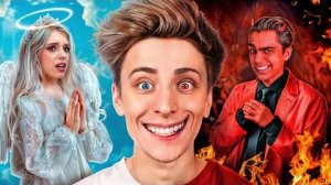 Влад А4 АНГЕЛ и ДЕМОН Управляют МОЕЙ ЖИЗНЬЮ  в игре Raft