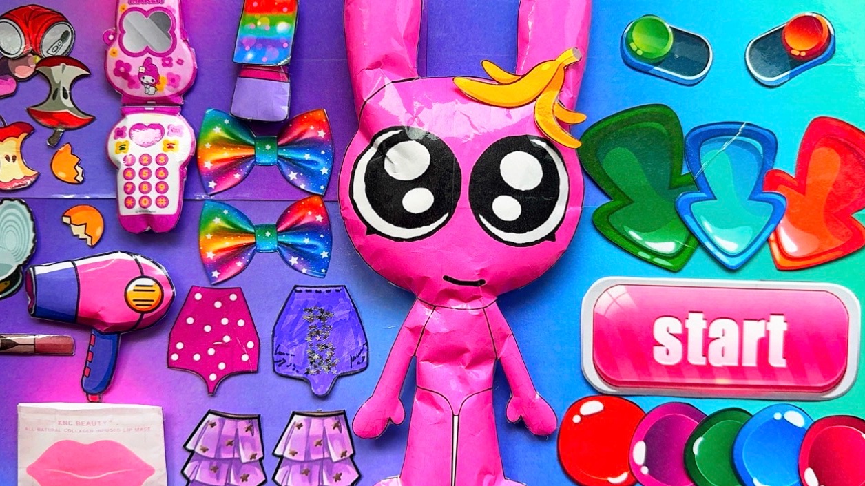 SPRUNKI PINKI 💄 уход за собой ! В бумажных условиях ! 🌸