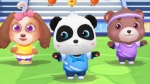 Панда. Панда  школьный автобус. Для детей.  День спорта.  Часть 11