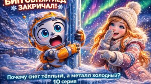 Бип обнял ледяной столб и закричал! ❄️ Почему снег тёплый, а металл холодный? | 10 серия