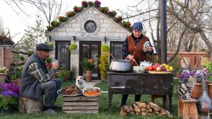 Плов Бади, приготовленный на медленном огне в сельской местности
