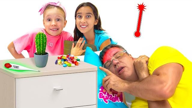 Настя и Эвелин заботятся о своей учительнице | ВИДЕО ДЛЯ ДЕТЕЙ смотреть онлайн