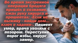 Истории из жизни. Во время экстренной операции бродяга пришёл в сознание, сжал руку хирурга и...