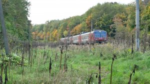 Электропоезд ЭД9Э-0026 сообщением Суроватиха - Мыза заходит в чётную горловину станции Ройка