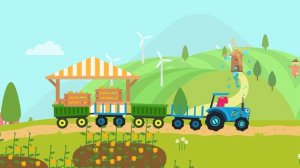 Трактор. Перевозим овощи и животных