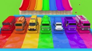 Изучаем цвета с помощью 7 уличных машинок и летающих игрушечных автомобилей с футбольным мячом