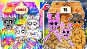 ДОМ ЗА МИЛЛИОН ДОЛЛАРОВ ПРОТИВ КАРТОННОЙ ХАТКИ! ДЕЛАЕМ ИГРУШКИ SPRUNKI INCREDIBOX