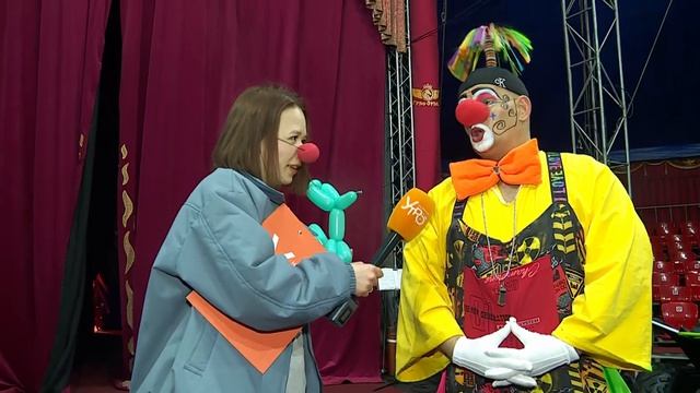 Прямое включение: клоун в цирке
