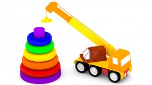 Мультики для малышей. 4 машинки.Строительные машины и пирамида