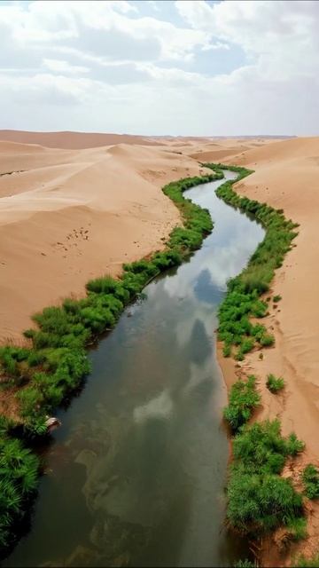 Оазис в пустыне: Природное чудо #природа #пустыня #оазис