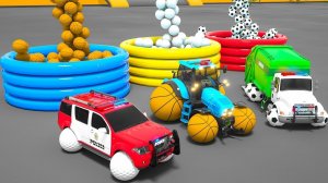 Мусоровозы, тракторы, полицейские машины и другие автомобили превращают колеса в шары