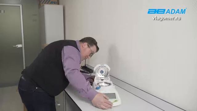 Подготовка к работе анализатора влажности ADAM PMB 53 (Великобритания) смотреть онлайн