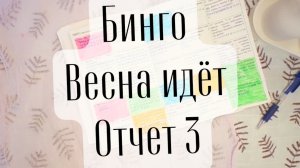 Бинго "Весна идет" отчет 3