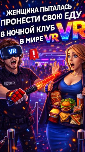 Женщина пыталась пронести свою еду в ночной клуб в мире VR