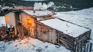 Ночь в старом заброшенном охотничьем домике в холодную зиму