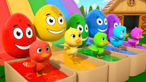 Песенка для изучения цветов и цифр - Разноцветные яйца на ферме - Детские стишки и песенки