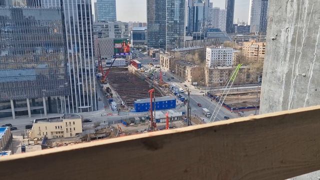 Вид с 14 этажа при строительстве Дом Дау