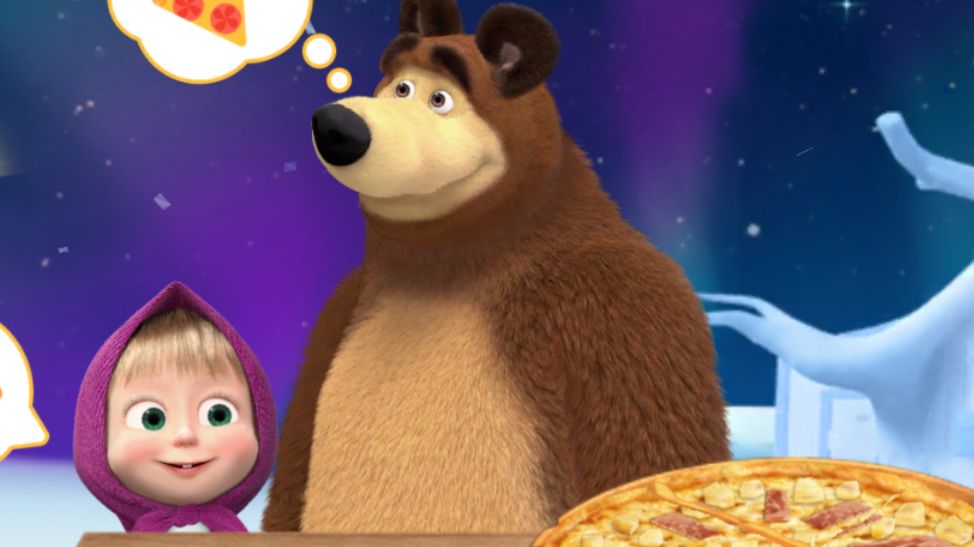 Маша и Медведь. Маша готовит пиццу для пингвина. Пиццерия Часть 11.