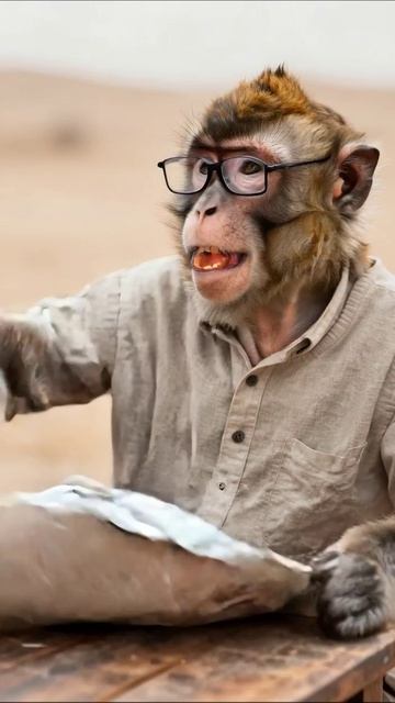 Умный обезьянка читает газету #обезьяна #юмор #приключения