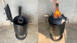Не выбрасывай баллон! Сделай мощную печь - мангал своими руками за 1 день 🔥