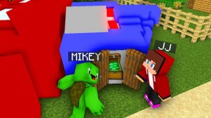 Джей Джей и Майки создают базу внутри головы трансформеров ОПТИМУСА ПРАЙМА. Майнкрафт Мультик