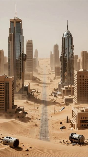 Пустынный город: Заброшенные небоскрёбы и пустота #дизастр #пустыня #фантастика