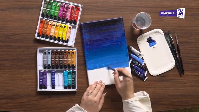 «Маленькие мастера, большие открытия»: Сургутская звездная ночь. Пейзаж акрилом