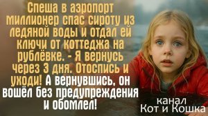 Истории из жизни. Спеша в аэропорт миллионер спас сироту из ледяной воды и отдал ей ключи от