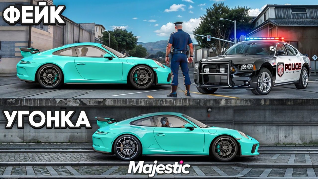 СПРЯТАЛ УГОНКУ от ГОСНИКОВ на GTA 5 RP MAJESTIC (3 часть)