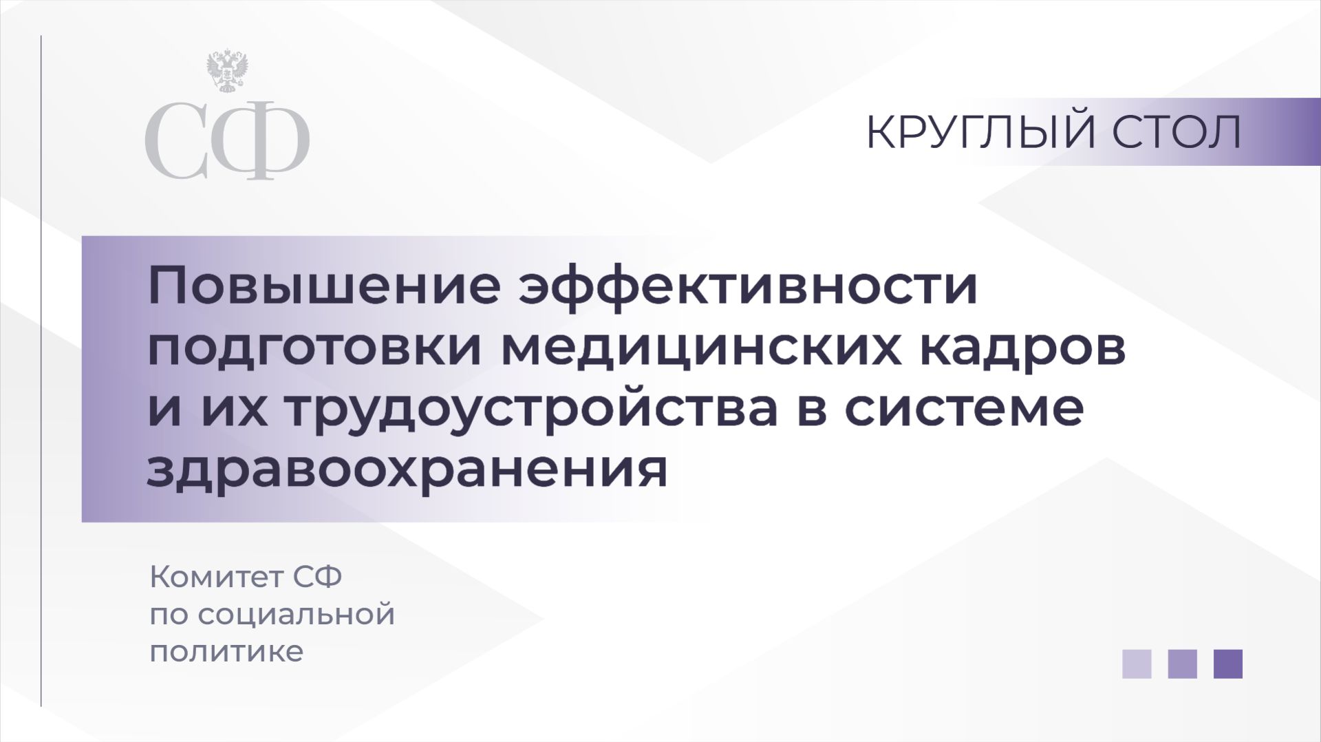 Круглый стол Комитета СФ по социальной политике