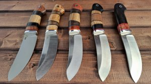 Скинера из стали N690. Сложная сборка рукоятей