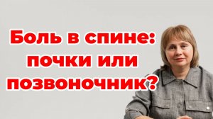 Боль в спине: почки или позвоночник? Остеохондроз. Поясница. Доктор Лисенкова