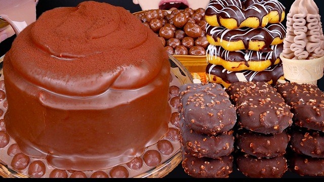 асмр. торт с дубайским шоколадом, мороженое и не только