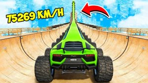 СПУСК БЕЗ ТОРМОЗОВ НА САМОМ ДЛИННОМ ЛИМУЗИНЕ ЛАМБОРГИНИ МОНСТР ТРАК ПО ТРАМПЛИНУ В ГТА 5!