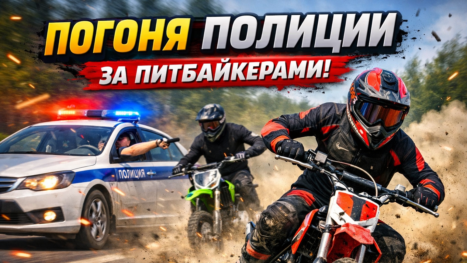 Ушел от ДПС? Погоня полиции за питбайкерами