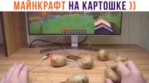 ИГРАЕТ В МАЙНКРАФТ НА КАРТОШКЕ!)) 5D-МЕМЫ