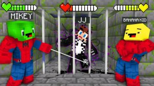 Джей Джей Веном против Майки, Человека-паука и Бананакида Побег из тюрьмы. Майнкрафт Мультик