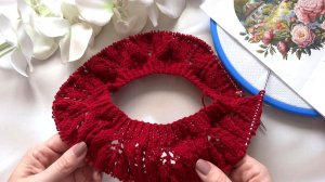 Хороший день! Начала вязать футболку маме. Собираю квадраты. Вышиваю