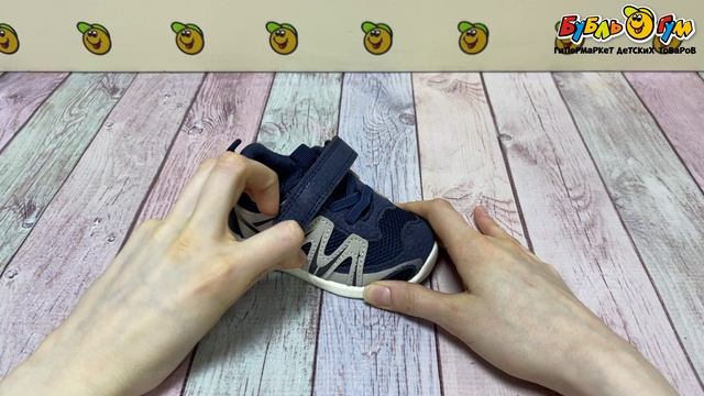 Кроссовки Pasito легкие на липучке и шнурках с цветными текстурными вставками синие - видео