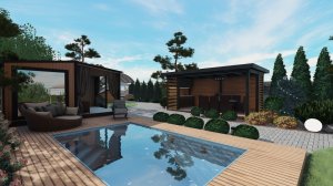 Ландшафтный дизайн 10 соток с баней и бассейном г. Донецк