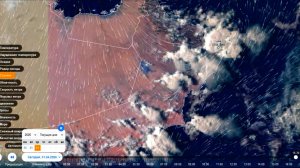 На Аравийском полуострове в Омане после сильных дождей образовалось озеро. Вид со спутника 01.04.26