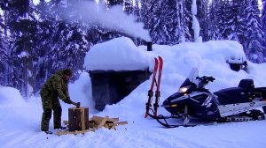 ТАЙГА Изба Снегоход ЗИМНИЕ ТАЕЖНЫЕ КРАСОТЫ Рыбалка Охота Сухой пит Снегоход Ski-Doo Skandic  900 ACE