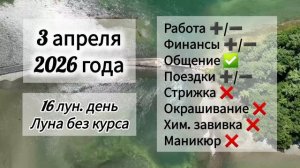 Гороскоп 3 апреля 2026 года, лунный день