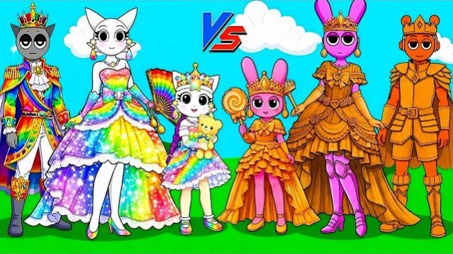 БОГАТАЯ СПРУНКИ СЕМЬЯ VS КАРТОННАЯ DIY СЕМЬЯ ⚡️ МОДНОЕ ПРОТИВОСТОЯНИЕ SPRUNKI DIY