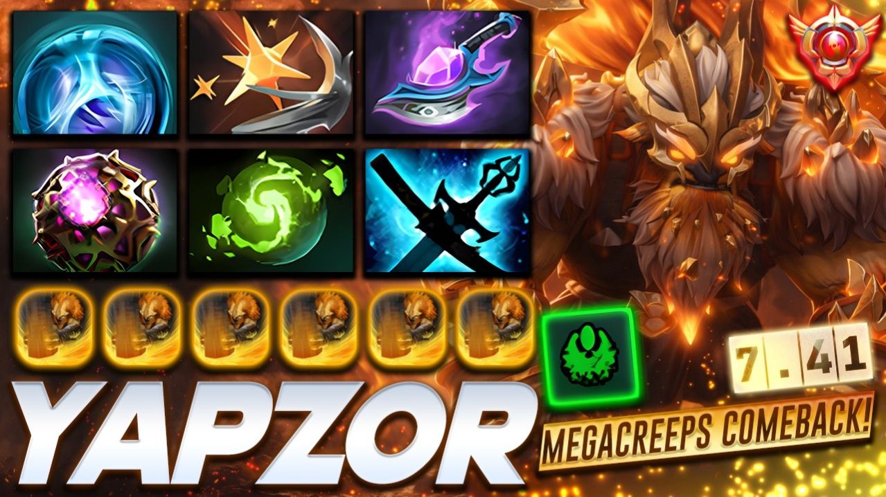 Yapzor Earthshaker Megacreeps Comeback 7.41 — профессиональный геймплей в Dota 2 [Смотри и учись]